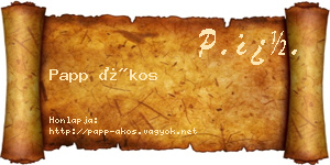 Papp Ákos névjegykártya